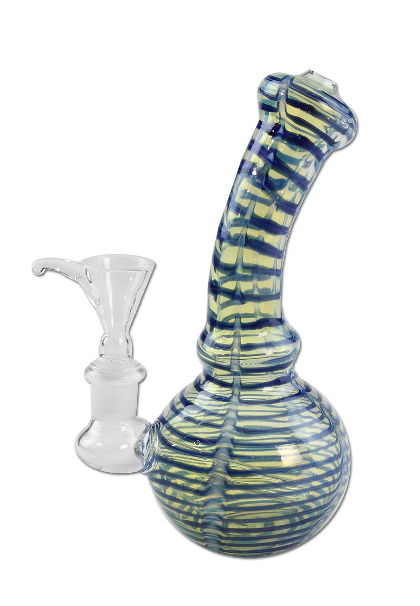 Bong con strisce blu e gialle