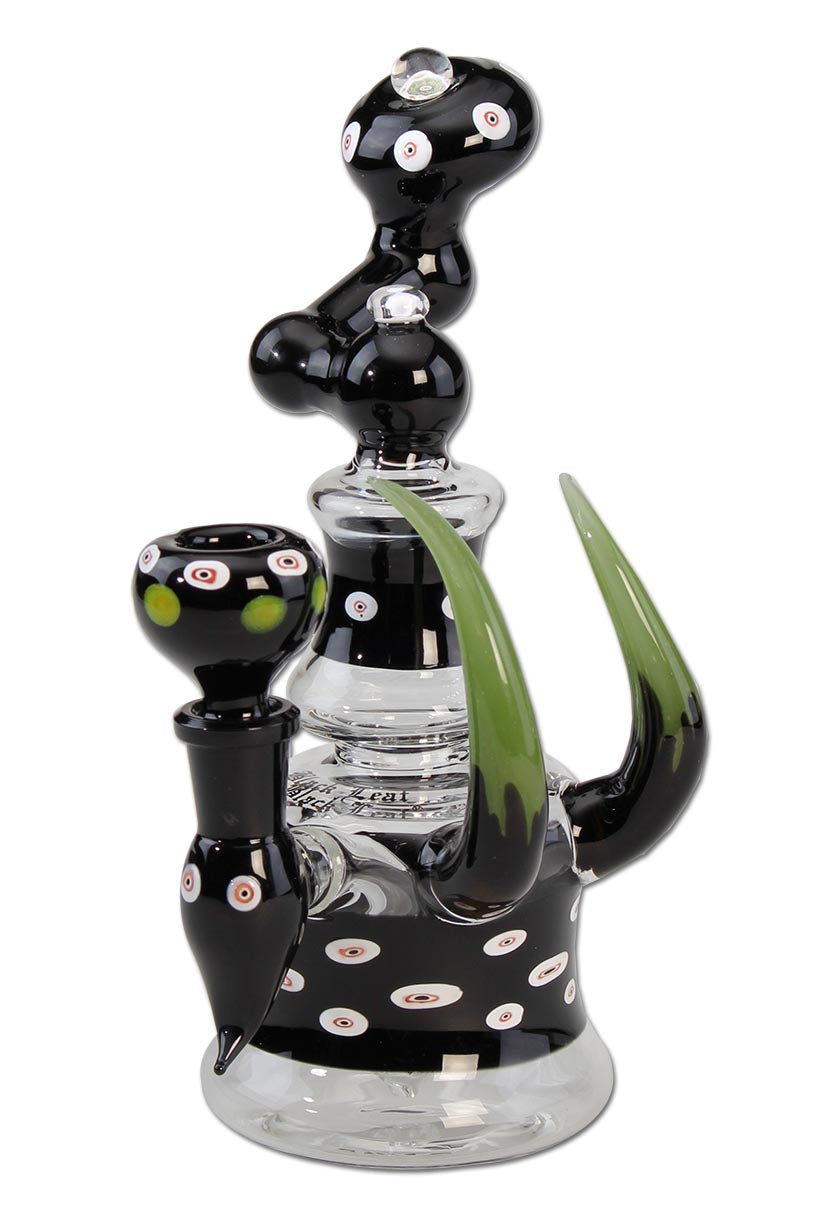 Black Leaf Bong in vetro con corna
