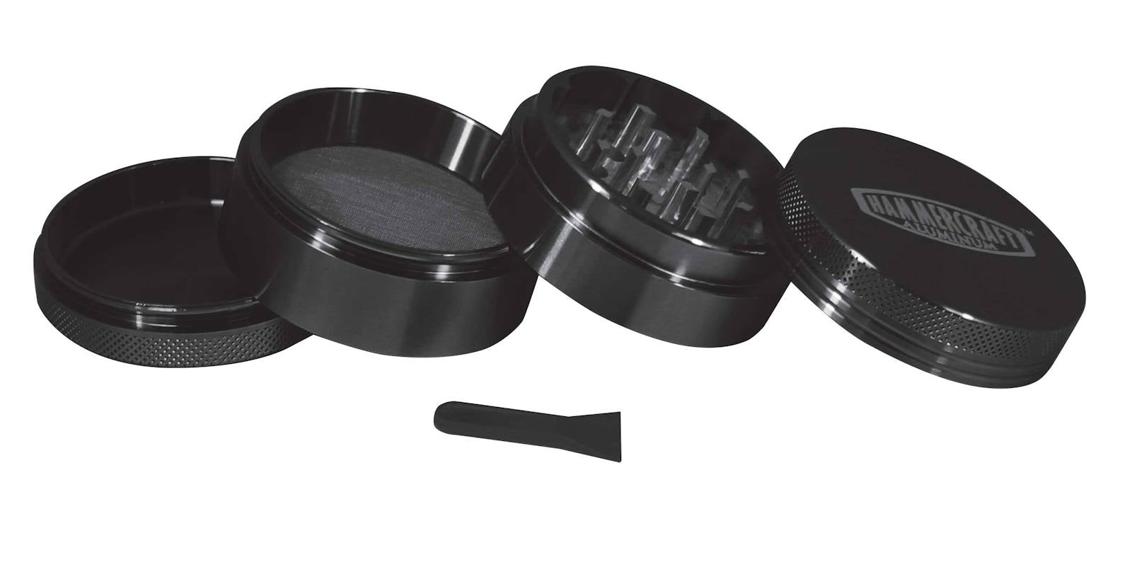 Hammercraft Grinder in alluminio nero con sacca