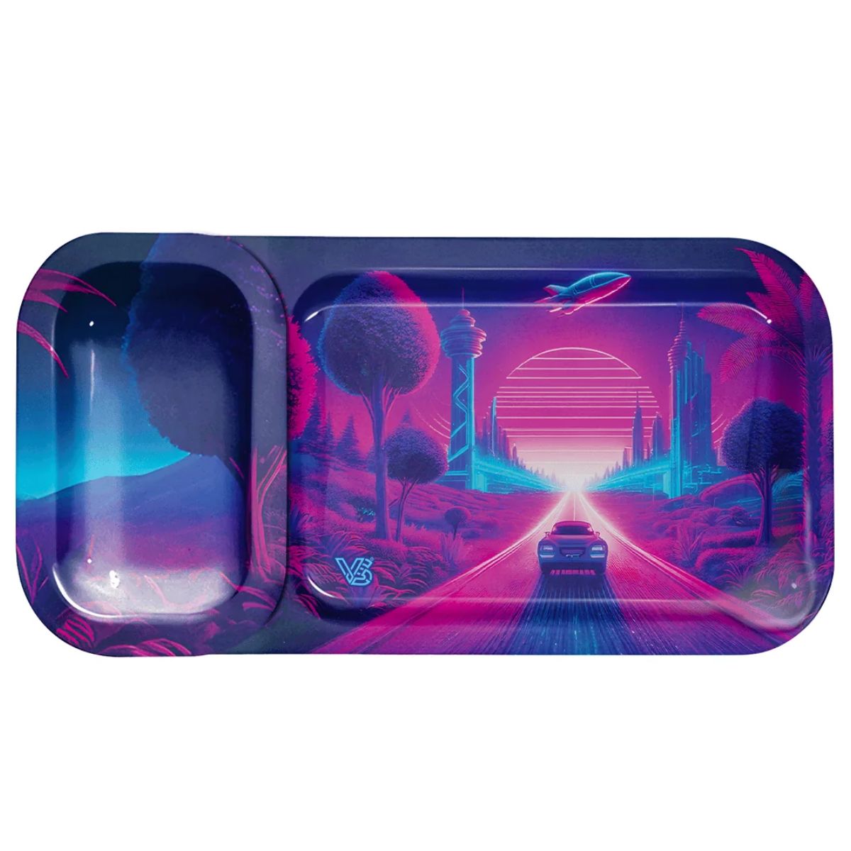 V-Syndicate Duotray Afterglow – Vassoio per Rollare in Metallo con  Stash Rimovibile