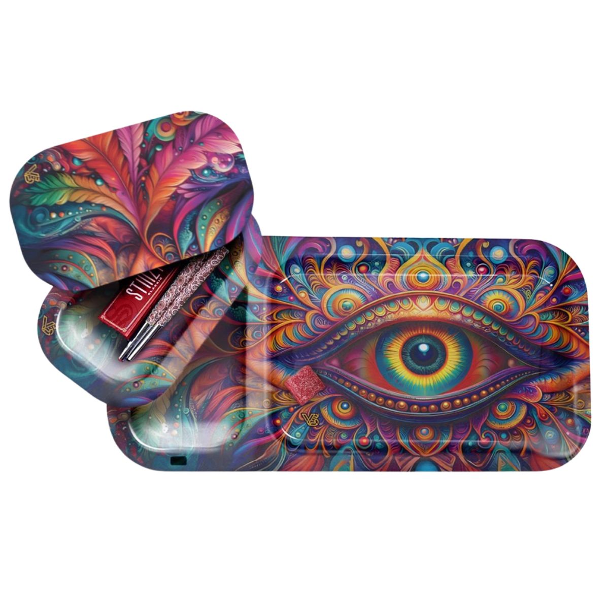 V-Syndicate Duotray Eye – Vassoio per Rollare in Metallo con  Stash Rimovibile