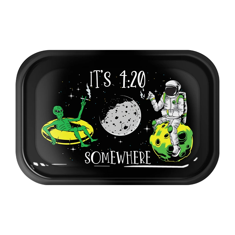 Vassoio in metallo "420 Somewhere" 29x19 cm