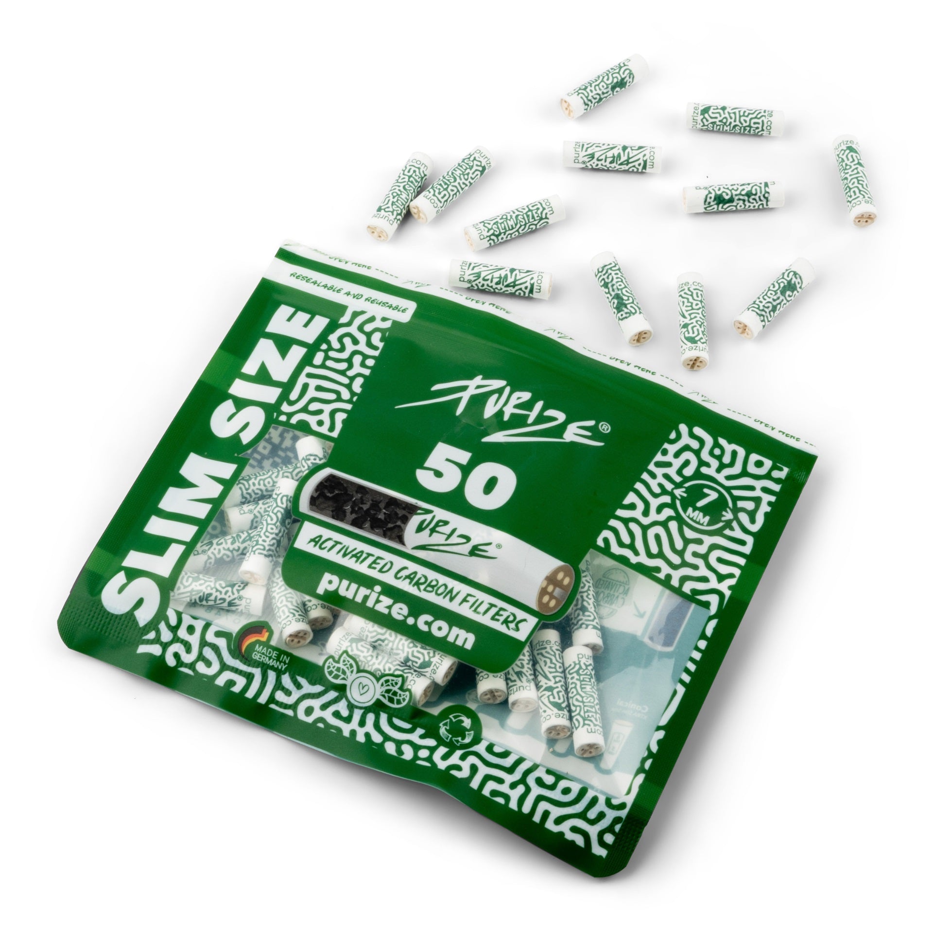 PURIZE - FILTRI AI CARBONI ATTIVI 50pz 7mm