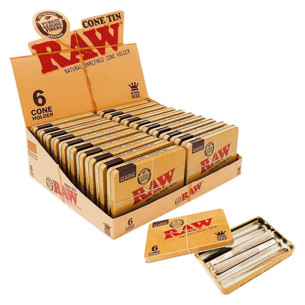 RAW Cone Tin – Contenitore in Metallo Pre Roll Originale RAW